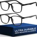 NOVIVON ActiveFit Reading Glasses for Men - Blue Light & UV Protective Readers with Bonus Case & Cloth