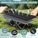 ZENPETIO Camping Cot for Adults, Heavy-Duty Portable Cot Bed with Mattress, Foldable Padded Sleeping Cots for Camping Travel Tent Day Bed Outdoor & Home Guest, Max Load 500 LBS, 75x28x15”, Basic - 75x28x15"