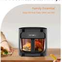 BOSWELL Glass Air Fryer, 4.5QT Transparent Fry Bowl, Circulating Heating, Non Toxic, Large Capacity Air Fryer Roast, Temperature Control Dishwasher Safe (Black)