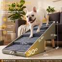 17.3" H Dog Stairs for Small Dogs, 2-in-1 Pet Steps & Ottoman - Foldable Dog Ramp for Couch, Sofa,Bed with Premium Leather, Non-Slip Wooden Pet Stairs for Puppy Senior Injured Dogs