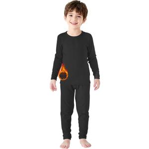 Zando Toddler Thermal Underwear Set for Kids - Winter Base Layer Long Johns for Boys Girls Long Underwear for Skiing (X-Large (110) /4T-5T, Black)