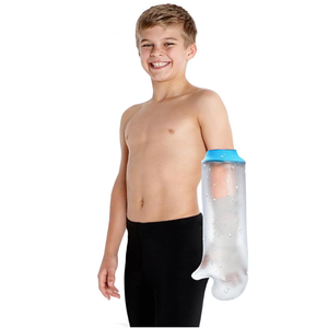 Asunby Kids Cast Covers for Shower Full Arm Waterproof, Rusable Long Bandage Protector Bag for Teens Broken Hand,Wrist,Finger,Elbow, Soft Comfortable Showering Sleeves to Keep Child Wounds Dry, Large