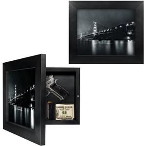 Hidden Gun Storage, Concealment Gun Safes for Pistols, Secret Decor Solid Wooden Handgun Picture Frames Box (Black) Hidden Gun Storage, Concealment Gun Safes for Pistols, Secret Decor Solid Wooden Handgun Picture Frames Box (Black)