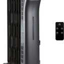 Amazon Basics Portable Oil Space Heater with Remote Control, 7 Oil-Filled Fins, Adjustable Thermostat, 3 Heat Settings, Tip-Over and Overheat Protection, ETL Safety Certificate, 1500W, Black