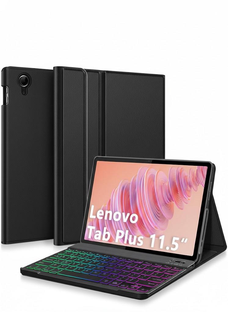 Nanhent Case with Keyboard for Lenovo Tab Plus 11.5 Inch 2024 (TB351FU), 7 Color Rainbow Backlight Detachable Bluetooth Keyboard Cover for 11.5" Lenovo Tab Plus 2024 Release