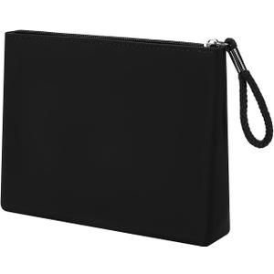 Silicone Makeup Bag for Purse Zipper Cosmetic Pouch Makeup Brush Holder Large Makeup Organizer Silicone Travel Pouch for Women (Black)