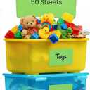 MESS Large Bin Labels for Storage Bins (50 6x4) Storage Bin Labels - Pantry Labels - Labels for Organizing - Removable Labels for Storage Bins Craft Organization - Moving Labels for Boxes (Green)