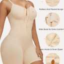 SHAPERX Women's Shapewear Bodysuit Tummy Control Seamless Zip-Up Body Shaper Waist Defining Silhouette (Beige, XXXL)