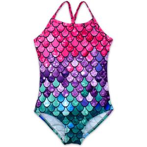 Girls One Pieces Swimsuit Cute Swimwear Bathing Suits (3-4T, Scale)