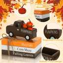 Fall Decorations for Home 7PCS Table Centerpieces, Tabletop Thanksgiving Decor for Tiered Tray Shelf Mantel Office Desk Thanksgiving Autumn Decoration Farmhouse Wood Faux Book Stack and Pumpkin Sign