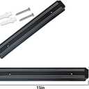 EDSRDUX 15 Inch 2 Pack Black Powerful Magnetic Knife Holder, Kitchen Knife Magnetic Strip Strips, Rust Free Multipurpose Magnetic Knife Rack Use for Kitchen Garage Workshop (15 inch*2 pack, Black）