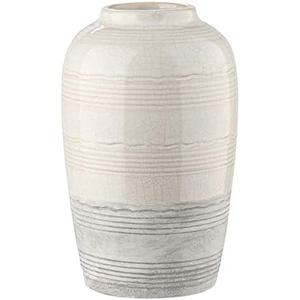 Ceramic Rustic Farmhouse Vase for Home Decor 9 inch Decorative Boho White Pottery Flower Vase for Centerpiece Living Room Bedroom Kitchen Bathroom Dining Table Mantel Shelf Decor