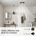 Broan-NuTone 110 CFM Decorative Bathroom Exhaust Fan with LED Light and Matte Black Trim, ENERGY STAR® certified