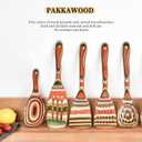 Gudamaye Pakkawood 7-Piece Red Wooden Cooking Utensils, Wooden Spoons for Cooking,Wooden Spoon Set, Wooden Kitchen Utensil set, Pakkawood kitchen Utensils for Serving, Bridal Shower Gifts