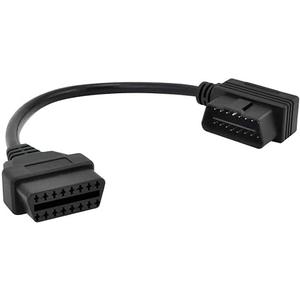 iKKEGOL Right Angle OBD II OBD2 16 Pin Splitter Extension Cable 1x Male and 2X Female Low Profile Ribbon Slim Extender Cord Adapter 60cm/2FT 24" Inch
