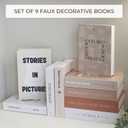 Beautiful Decorative Books - Set of 9 Boxes Enhance Your Coffee Table, Bookshelf or Mantel Shelf Decor - Aesthetic Fake/Faux Books for Modern Home Decoration, Photo Storage and as a Keepsake Box