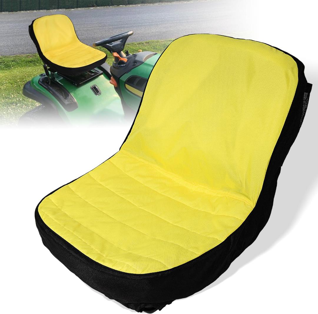 LP92334 Riding Lawn Mower Seat Cover Upgrade Large Seat Cover up to 18" High Fits for John Deere Mower & Gator | Oxford 300D Fabric, Convenient Storage Pockets, Vent Hole LP92334 Riding Lawn Mower Seat Cover Upgrade Large Seat Cover up to 18" High Fits for John Deere Mower & Gator | Oxford 300D Fabric, Convenient Storage Pockets, Vent Hole
