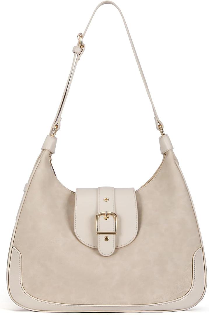 Missnine Hobo Bag Purses and Handbags for Women Top Handle Handbags with Pocket Zipper (Beige)