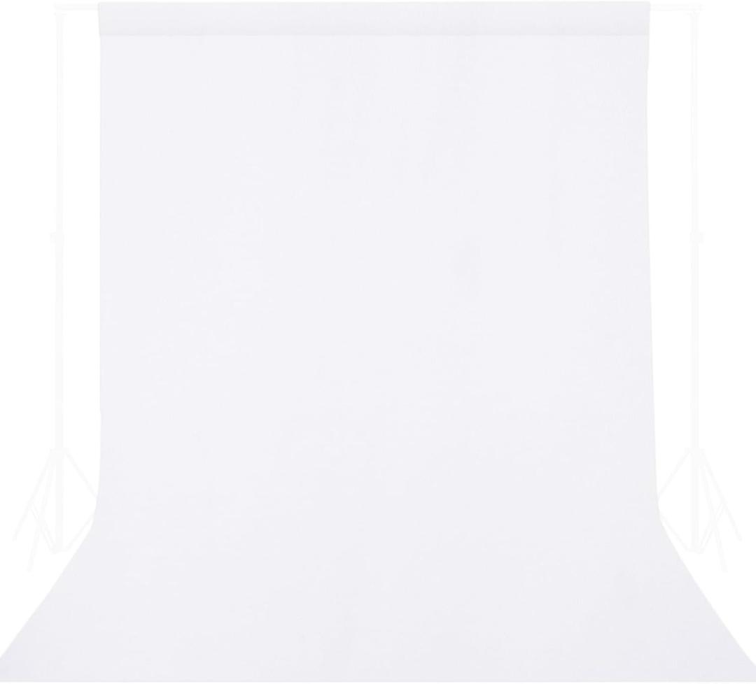 GFCC 8FTX10FT White Backdrop Background for Photography Photo Booth Backdrop for Photoshoot Background Screen Video Recording Parties Curtain
