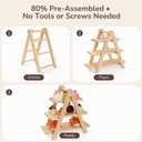 3 x 3-Tier Dessert Stand, 5.9" Extra-Wide Shelves, Natural Clear-Coated Finish, Stable & Easy-Clean Cupcake Holder for Afternoon Tea, Fruit, Snacks, Party Display