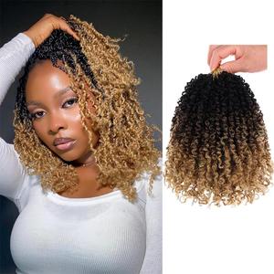 9 packs Yanky Twist Crochet Hair - (8+10+12inch)*3,Ombre Blonde,Pre-Looped Yankee Twist Mini Passion Twist,Pre-Twisted Micro Spring Twist,Synthetic Curly Crochet Hair ExtensionsOT1B/27#