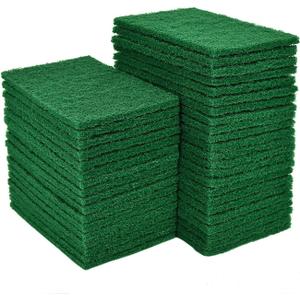 YoleShy 80 PCS Scouring Pad, Dish Scrubber Scouring Pads,4 x 6 inch Green Reusable Household Scrub Pads for Dishes, Kitchen Scrubbers & Metal Grills