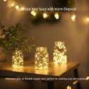 koopower 4 Pack 50 LEDs Outdoor String Lights, Auto On/Off Battery Operated Fairy Lights 8 Mode Waterproof Copper Wire Lights for Bedroom, Garden, Halloween, Christmas, Wedding Decoration