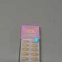 BTArtbox Press On Nails Medium Almond - Press on Nails Chrome Nails, Light Weight & Fit Perfectly Fake Nail with Nail Glue, Nude Glue On Nails in 16 Sizes, Glazed Donut