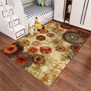 Retro Style Floral Area Rug 3'x5' for Home Kitchen Entryway Vintage Multi Flowers Rugs Girls' Bedroom Soft Cozy Floor Mat,Champagne