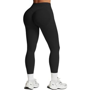 Impact Leggings for Women Hidden Scrunch Butt Leggings Seamless Workout Gym Yoga Pants Compression Tummy Control (Medium, Black)