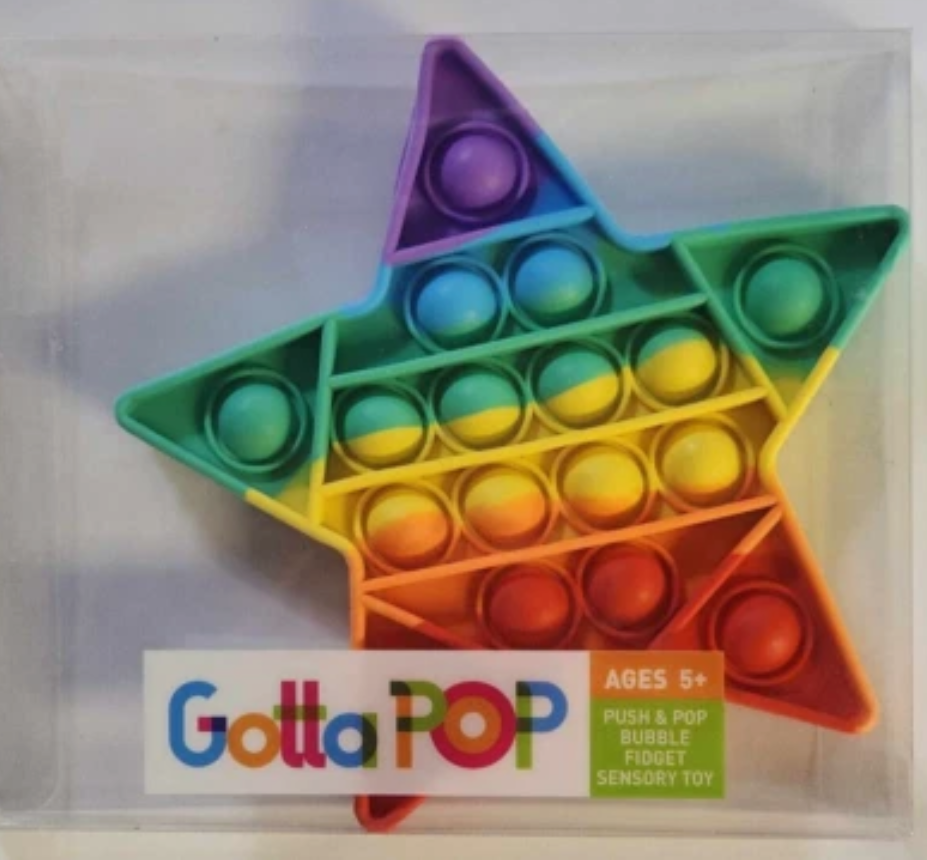 Gotta Pop STAR Push And Pop Bubble Fidget Sensory Toy ~NEW
