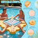 Floating Mahjong Table for Pool, Double Sided Floating Game Table with Cup Holders, for Mahjong Poker Card Games, Floating Mahjong Board for Hot Tub Lake Beach, Adults Summer Party (Orange)