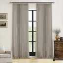 Burlywood Birch Linen Pinch Pleated Curtains 120 Inches Long for Living Room Pleated Drapes Hooks Back Tab Thick Linen Textured Boho Farmhouse Country Extra Long 120 Inch Curtain for Dining Bedroom