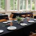 sancua Black Tablecloths for 6 Foot Rectangle Tables, 8 Pack - Washable Polyester Fabric Table Cloth, Reusable Table Covers for Wedding Party, Birthday, Banquet Reception, 54x108 Inch