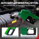 Fuel Transfer Pump 12 Volt 20 GPM High Flow,w/Automatic Nozzle Green,DC Fuel Pump,Cast Iron Gas Heavy Duty Transfer Pump for Gasoline,Diesel, Kerosene,Ethanol Blends,Methanol Blends,Biodiesel