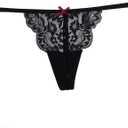 Pack of 6 Women Lacy G-String Thongs No Show Panties Sexy Underwear Assorted Lace Pattern and Colors (M)