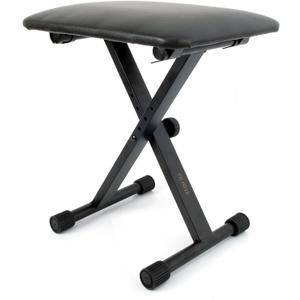 Keyboard Bench X-Style Height Adjustable Padded Cushion Foldable Stool Portable Seat Keyboard Chair for Keyboards Piano Guitar (Black), 11.8 X 15.7 X 19.29 Inches