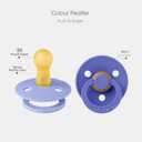 Bibs Pacifiers Color Collection, Set of 2 BPA-Free Latex Pacifiers Made in Europe, Round Nipple Baby Pacifier.
