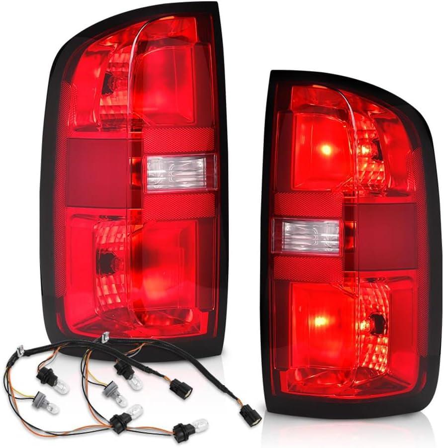 G-PLUS Tail Lights w/Bulbs Compatible with Chevy Colorado 2015-2022(Fit 4-Door Crew Cab and 4-Door Extended Cab Only) Luces Traseras Rear Brake Lamps Assembly,GM2800270 GM2801270 Left&Right