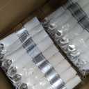 Goodluck 320 PCS Silver Disposable Plastic Dinnerware Set for 40 Guests, Include 40 Dinner Plates, 40 Dessert Plates, 40 Napkins with Silverware, 40 Cups, 40 Champagne Glasses, for Christmas, Wedding