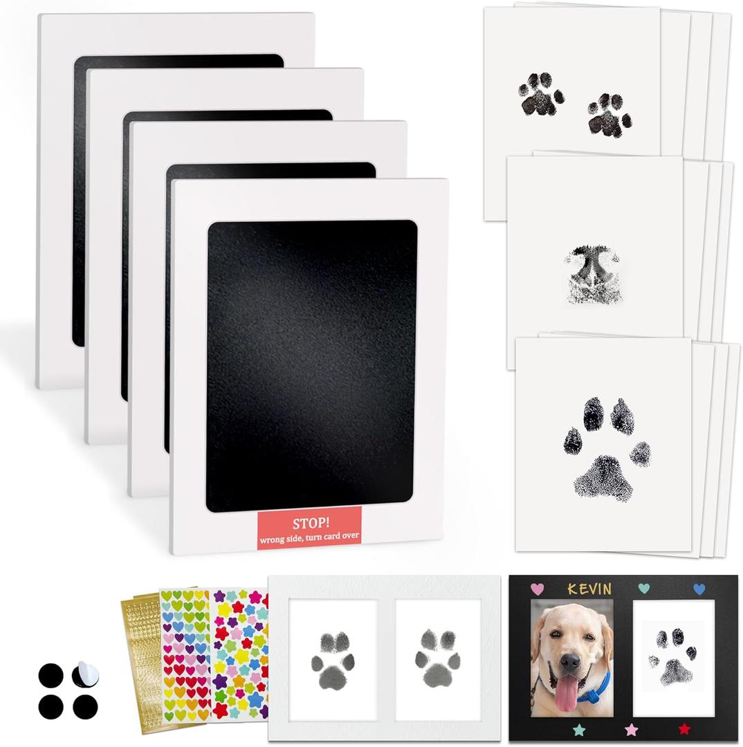 MYPAWLETS Inkless Pet Paw Print Kit,Clean Touch Ink Pad for Dog Paw Prints,Mess-Free Paw Print Stamp Pad for Dogs Cats,Dog Nose Print Kit,Personalized Pet Lover,Dog Mom Gift-4M (Medium (4 Pack))