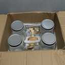 24 oz Mason Jar Cups with Handles, Wide Mouth Iced Coffee Cup with Bamboo Lids & Straws, Large Glass Bottle Mug Drinking Jars Tumbler for Smoothie Cold Water Juice Party Beverages, Set of 4