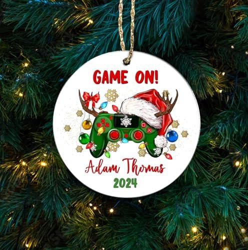 Personalized Game On Christmas Ornament 2024, Gaming Ornament Gifts for Gamer, Custom Name & Year Game Player Ornament, Game Christmas Tree Ornament, Game Lovers Xmas Keepsake, Video Game Controller