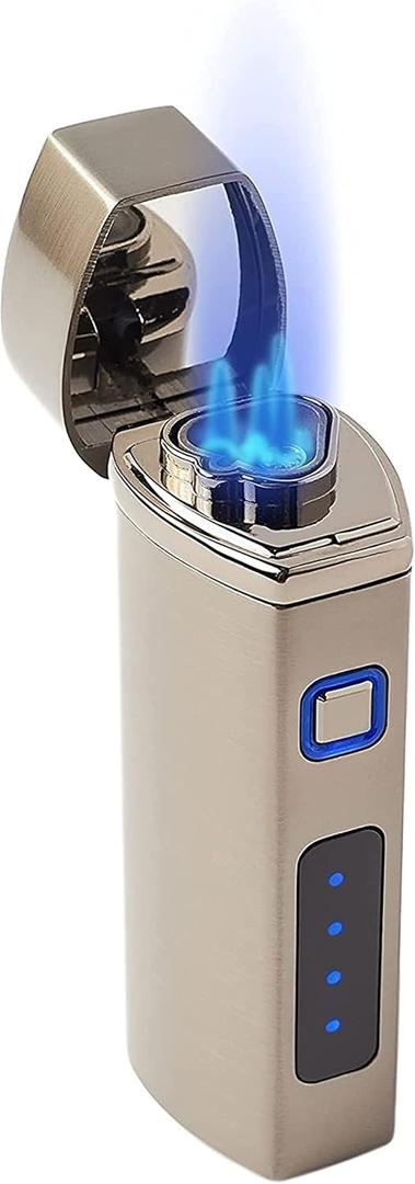 Pardo Cigar Torch Lighter - Electric Lighters Rechargeable - Triple Jet Flame, Refillable Butane Torch Lighter - Windproof, Adjustable Flame - Micro USB Charging, Ideal Gift for Men - Red