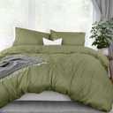 Utopia Bedding Duvet Cover Queen Size - 3 Piece with Zipper Closure - 1 Comforter Cover 90X90 Inches & 2 Pillow Shams 20X26 Inches (Olive) Comforter Not Included