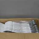 50 Pack Slim Plastic Clothes Hangers,White | 17.7 in adult size, 0.2 in profile, non-velvet ABS, anti-slip grooves, Closets/dorms/laundry