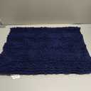 Yimobra Bathroom Rugs Non Slip Washable - Ultra Soft Absorbent Chenille Bath Mat, Quick Dry Shaggy Floor Carpet for Tub Shower, Navy Blue Home Decor Accessories, 24x17 Inch