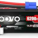 HOOVO 4S 14.8V 80C 6200mAh RC Lipo Battery Hard Case with EC5 Connector for FPV UAV Drone RC Quadcopter Helicopter Airplane Racing (1 Pack)