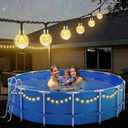 55 Ft Solar Pool String Lights for Above Ground Pools 100 LEDs Outdoor Waterproof Pool Trampoline Globe Lights for Frame Pool Decor 8 Lighting Modes Pool Accessories for 10-12 Ft Swimming Pools