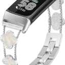 Bling Metal Band Compatible with Fitbit Charge 6/ Charge 5 for Women, Dressy Bracelet Jewelry Watch Band for Fitbit Charge 6 Fitness & Health Tracker